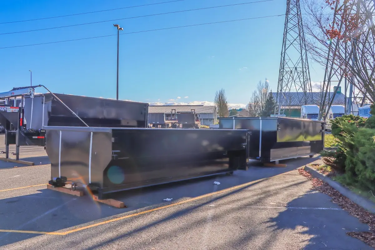Roll-off dumpster ready for waste disposal at job site for Estate Cleanout Dumpster Rental in Town and Country